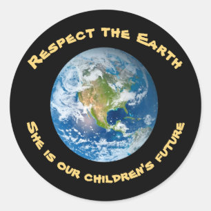 Etiqueta futura da terra do planeta do respeito