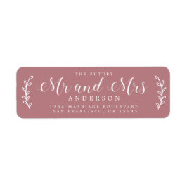 Etiqueta Future Mr Mrs Script Dusty Rose Return Address