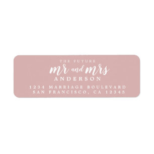 Etiqueta Futuro Senhor Silver Pink Wedding Endereço de Reg