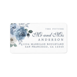 Etiqueta Futuro Sr. Blue Ivory Floral Labe