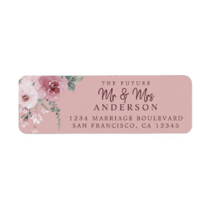 Etiqueta Futuro Sr. Dusty Rosa Floral Return Addres Lab