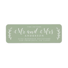 Etiqueta Futuro Sr. Script Laurel Green Return Endereço