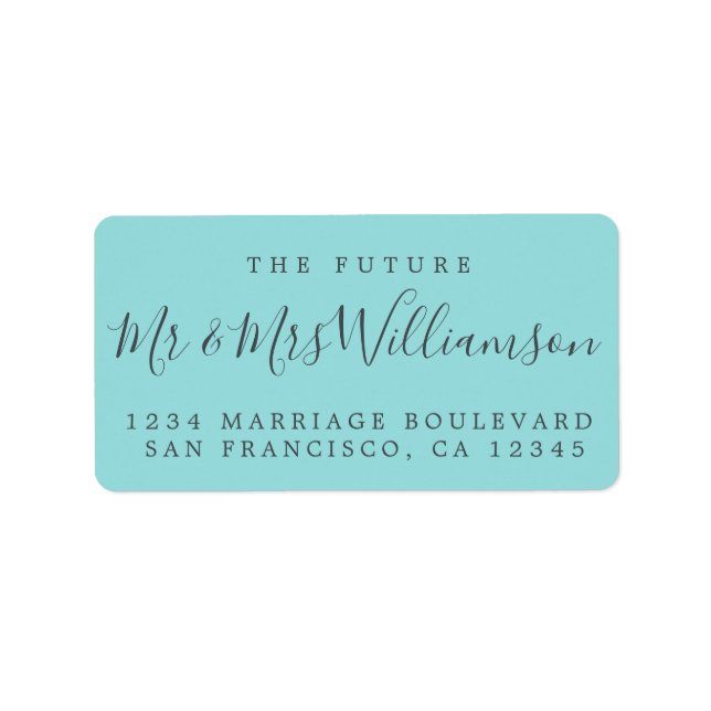 Etiqueta Futuro Sr. Turquoise Endereço de Regresso (Frente)