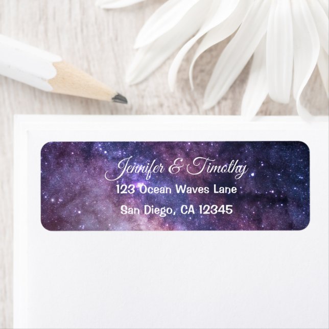 Etiqueta Galaxy Wedding Celestial Universo Starry Night (Insitu)