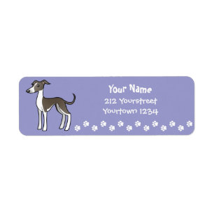 Etiqueta Galgo dos desenhos animados/Whippet/galgo italiano