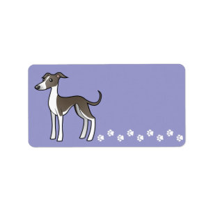 Etiqueta Galgo dos desenhos animados/Whippet/galgo italiano