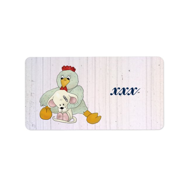 Etiqueta Galinha e rato personalizante (Frente)