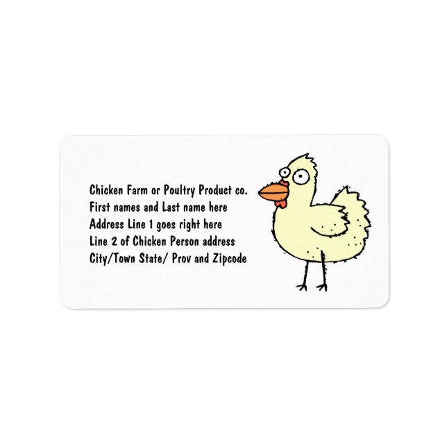 Etiqueta Galinha Farmer Cartoon Hen (Frente)