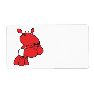 Etiqueta garçom de lagosta de cartoon