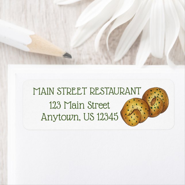 Etiqueta Garlic Knox Roll Comida Restaurante Italiano (Insitu)