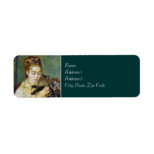 Etiqueta Garota com Gato por Renoir