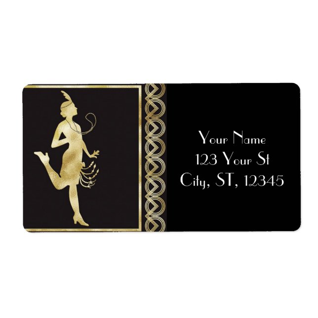 Etiqueta Garota Flapper de 1920 Thunder_Cove (Frente)