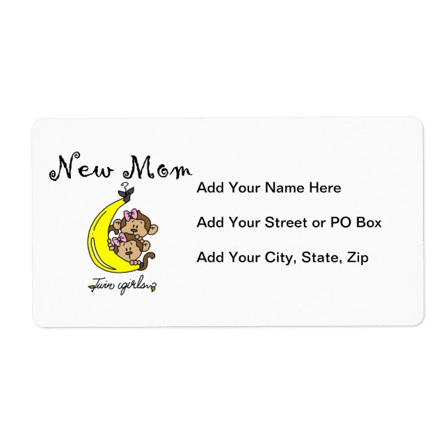 Etiqueta Garotas Gêmeas Novos Presentes Mãe (Frente)