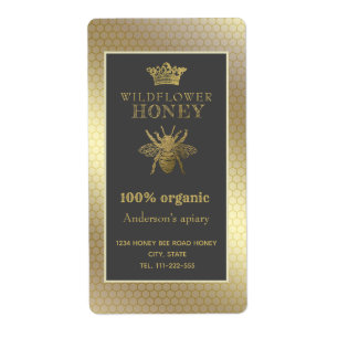 Etiqueta Garra de mel de abelha russa da copa de ouro venti