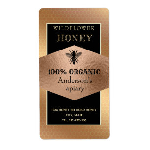 Etiqueta Garra de mel de abelha rustica rosa