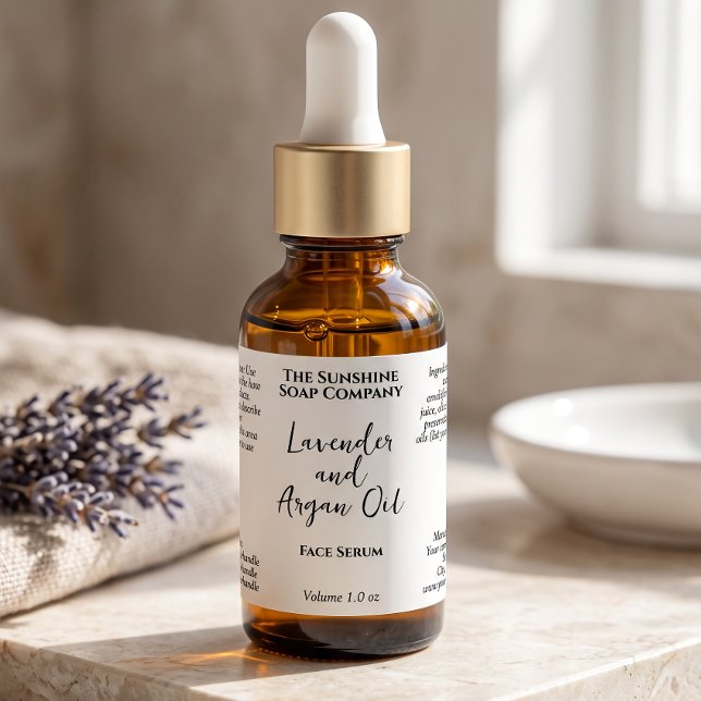 Etiqueta Garrafa Conta-Gotas de Cosméticos Minimalista Bran (Criador carregado)