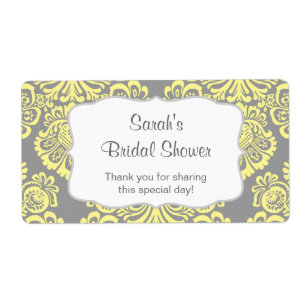 Etiqueta Garrafa de água cinzenta amarela do damasco -