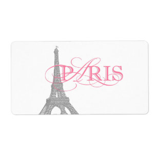 Etiqueta Garrafa de Água Rosa Paris