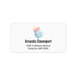 Etiqueta Garrafa de Bebê Azul e Rosa