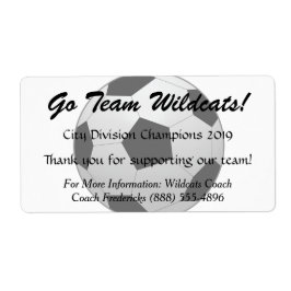 Etiqueta Garrafa de esferas de futebol