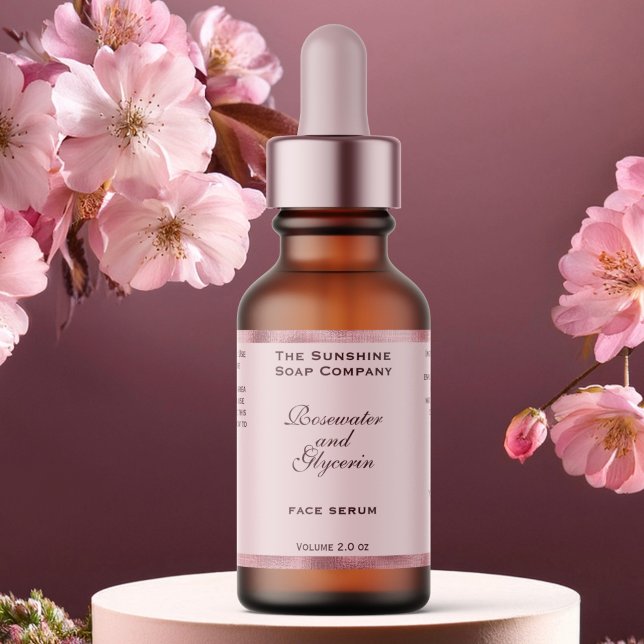 Etiqueta Garrafa de Grelha rosa-rosa-rosa-rosada Cosméticos (Criador carregado)