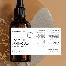 Etiqueta Garrafa Simples Cosmética Mínima Moderna