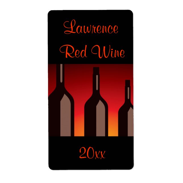 Etiqueta Garrafas de vinho Rótulo de vinho caseiro (Frente)