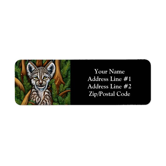 Etiqueta Gatinho bonito e adorável do Lynx (Frente)