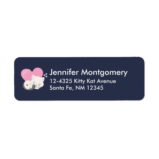 Etiqueta Gatinho Branco Bonito Dormindo (Frente)