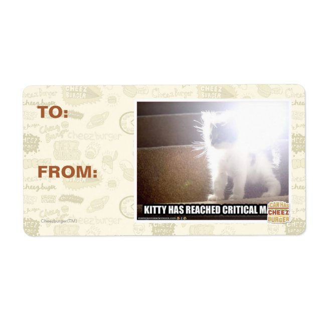 Etiqueta Gatinho Crítico em Massa (Frente)