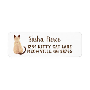 Etiqueta Gatinho da pessoa do gato Siamese de Sasha que