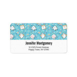 Etiqueta Gatinho Gatinho Gato, Padrão Whimsical