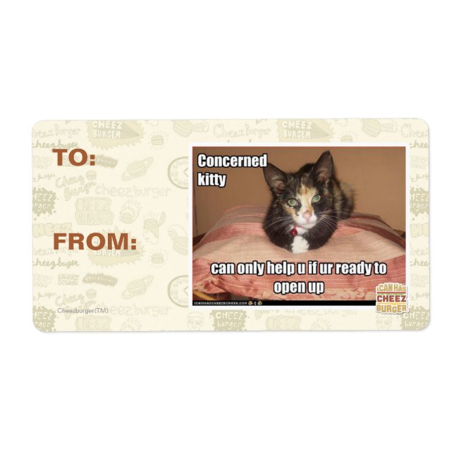 Etiqueta Gatinho interessado (Frente)