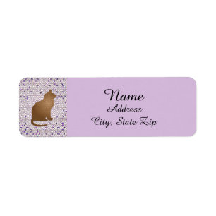 Etiqueta Gatinho Pet Proprietário do Mosaico Roxo Cat Lover