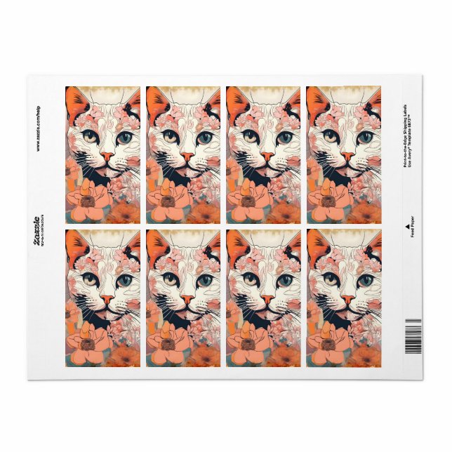 Etiqueta Gato Artístico (Folha completa)