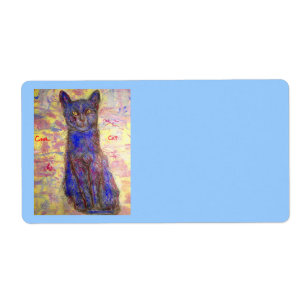 Etiqueta gato azul legal