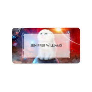 Etiqueta Gato chorando no espaço