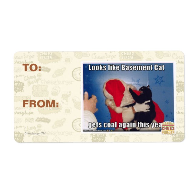 Etiqueta Gato-de-Base recebe carvão (Frente)