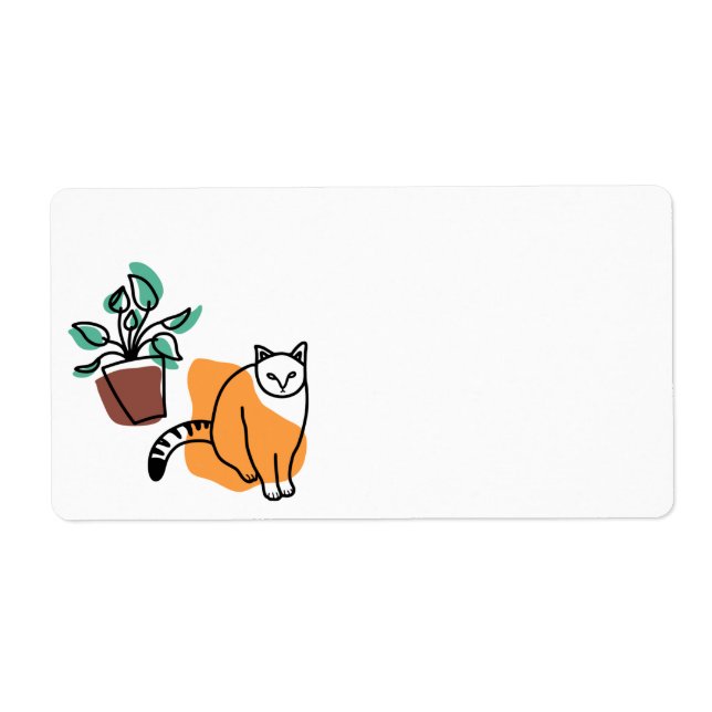 Etiqueta Gato e planta (Frente)