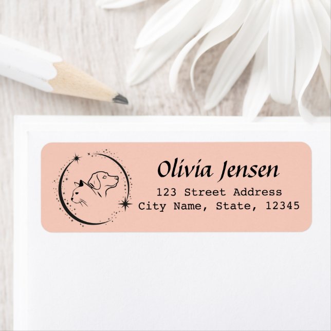 Etiqueta Gato e Rosto de Cão com Design de Faísca (Insitu)