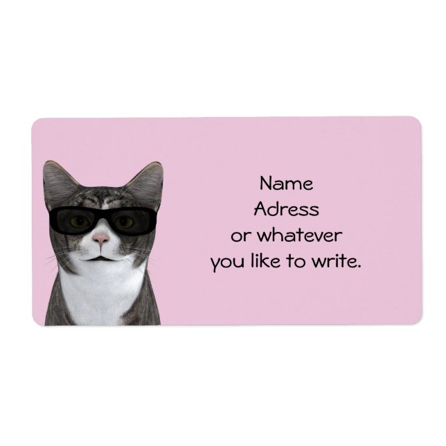 Etiqueta Gato legal com óculos escuros (Frente)