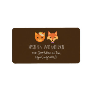 Etiqueta Gato lunático da floresta & casamento do casal do