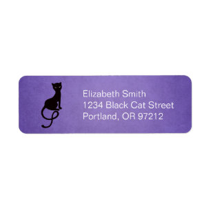 Etiqueta Gato Mau Preto Roxo Gracioso