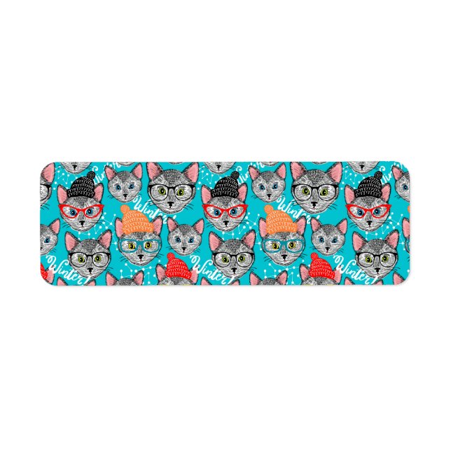 Etiqueta Gato no chapéu (Frente)