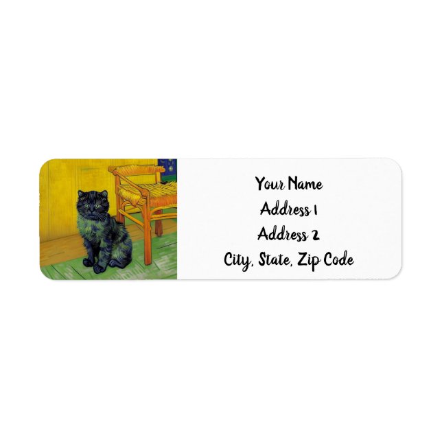 Etiqueta Gato Preto Van Gogh (Frente)