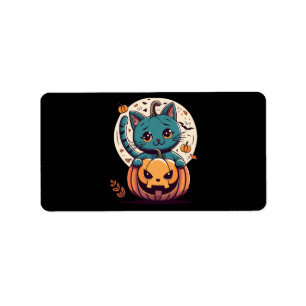 Etiqueta Gatos e Abóboras para um Feliz Halloween!