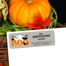 Etiqueta Gatos Pretos e Morcegos Boo Endereço de Retorno de