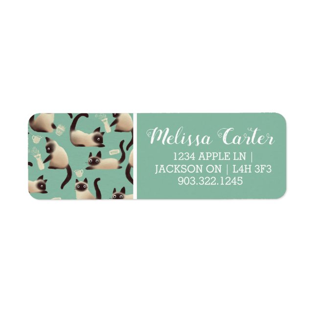 Etiqueta Gatos Siameses Ruins A Arrancar Coisas (Frente)