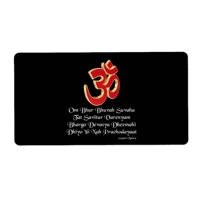 Etiqueta Gayatri mantra (Frente)