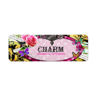 Etiqueta GC Whimsical Vintage Charm Abelha Rosa